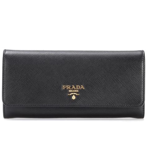 prada continental saffiano leather wallet black|authentic prada saffiano leather wallet.